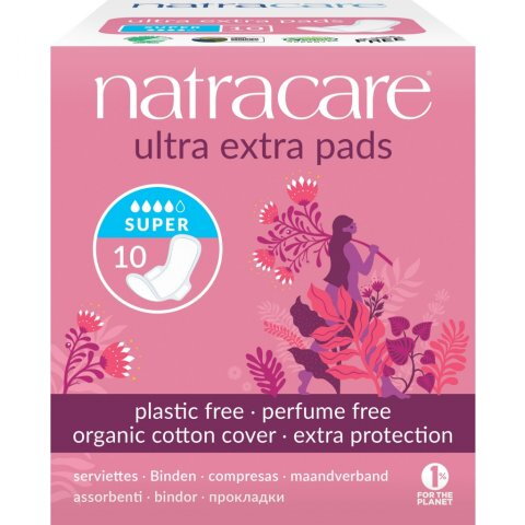 Natracare Dámske EKO vložky Ultra EXTRA SUPER s kridelkami, 10 ks Natracare Dámske EKO vložky Ultra EXTRA SUPER s kridelkami, 10 ks
