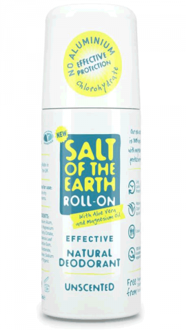 Prírodný dezodorant, roll-on gulička bez vône Salt of the Earth, 75ml